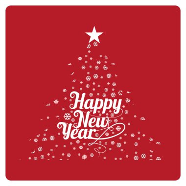 Mutlu yeni yıl illüstrasyon renk arka plan üzerinde