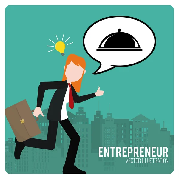 Entrepreneur illustration over color background — Stock Vector