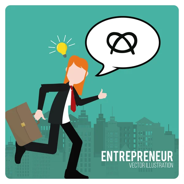 Entrepreneur illustration over color background — Stock Vector