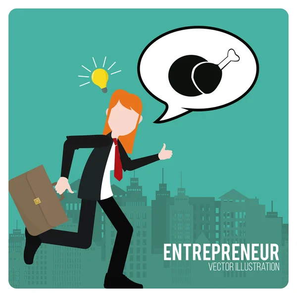 Entrepreneur illustration over color background — Stock Vector