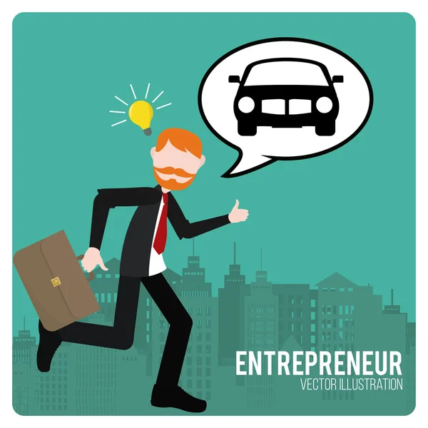 Entrepreneur illustration over color background — Stock Vector