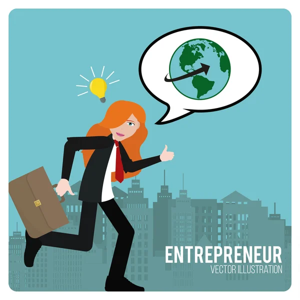 Entrepreneur illustration over color background — Stock Vector