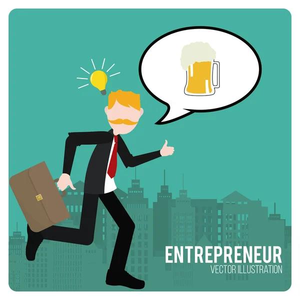 Entrepreneur illustration over color background — Stock Vector