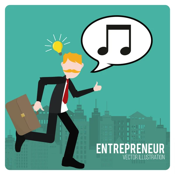 Entrepreneur illustration over color background — Stock Vector