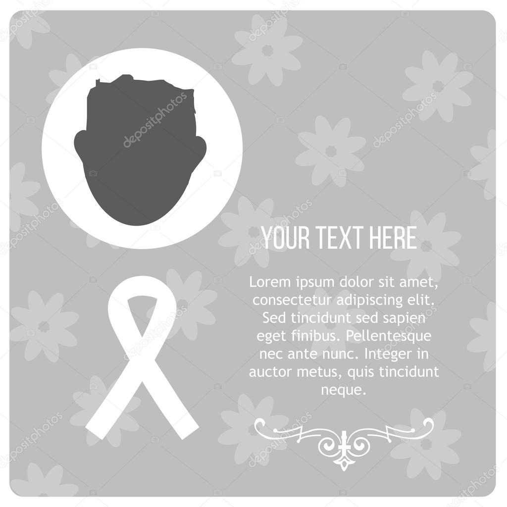 Condolences illustration over gray color background