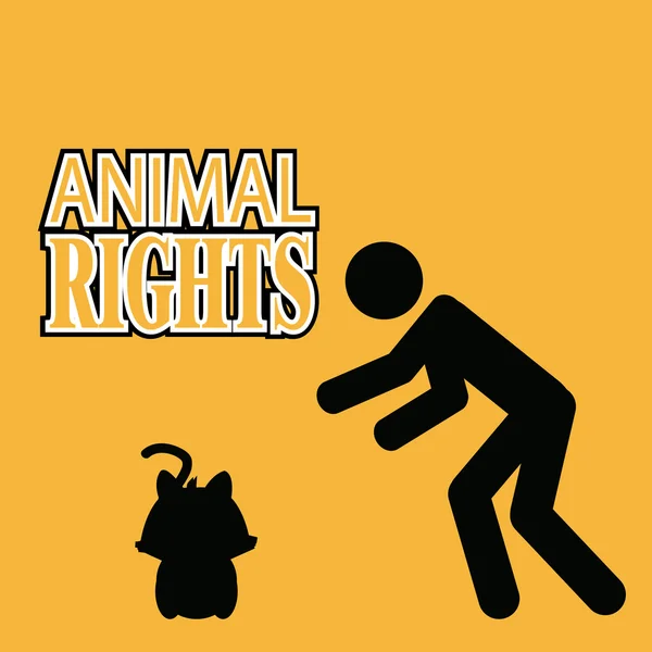 Turuncu renk arka plan üzerinde hayvan hakları illüstrasyon — Stok Vektör