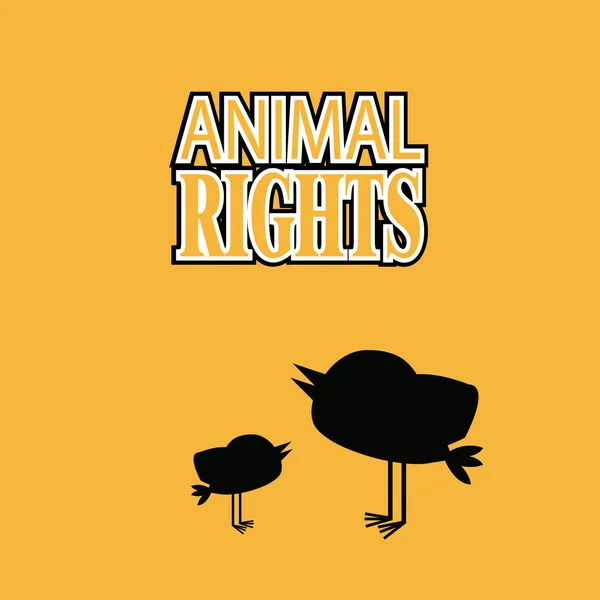 Animal Rigths Illustration über orangefarbenen Hintergrund — Stockvektor