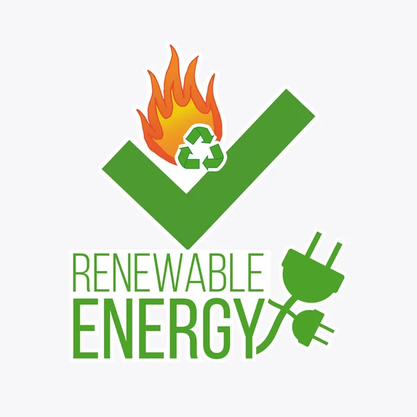 色背景の上の再生可能エネルギー図 — ストックベクタ