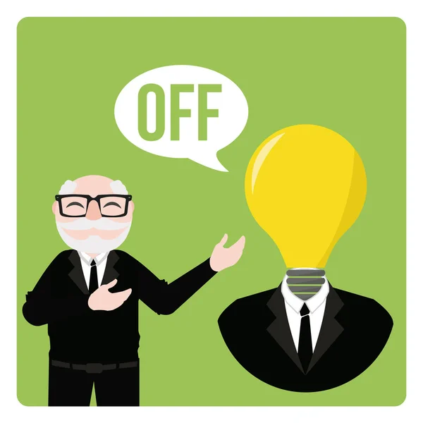 Announcement lights off, green background — Stock Vector