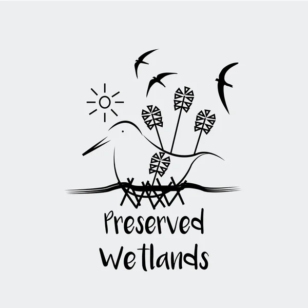 Preserved Wetlands vector over white color background — Stock Vector