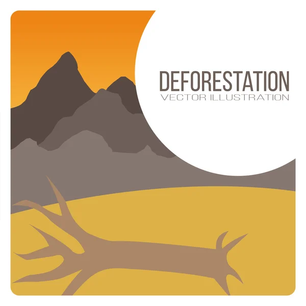 Diseño de la deforestación del paisaje — Vector de stock