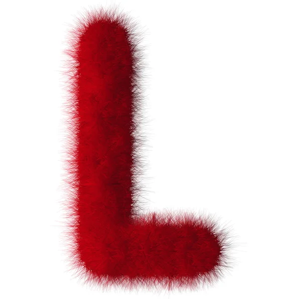 Vörös bozont L betű elszigetelt fehér background — Stock Fotó