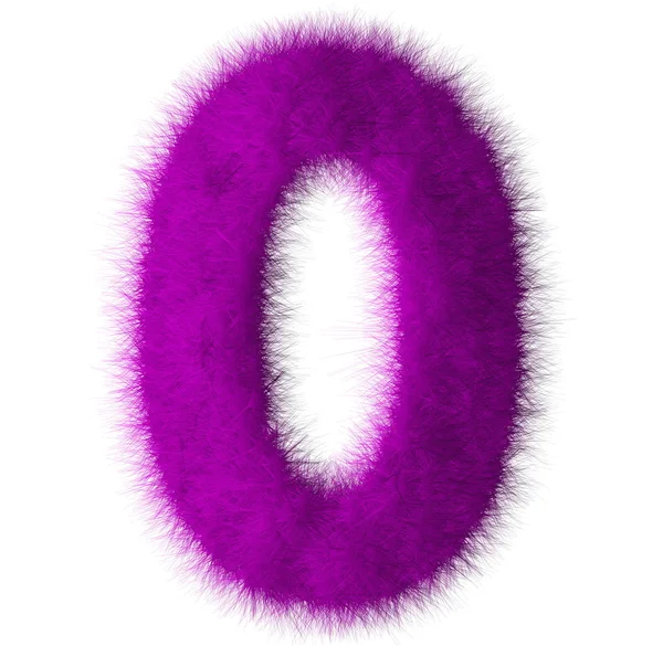 紫色の白い背景の数字のフォントが分離したシャグ 0 ストックフォト