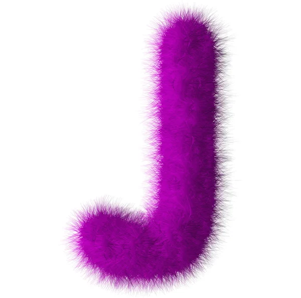 Purple shag J letter isolated on white background — Stock Photo, Image