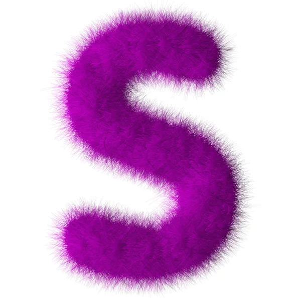 Purple shag S letter isolated on white background — Stock Photo, Image