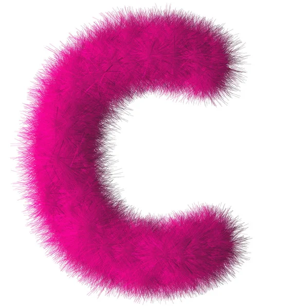 Roze shag C brief geïsoleerd op witte achtergrond — Stockfoto