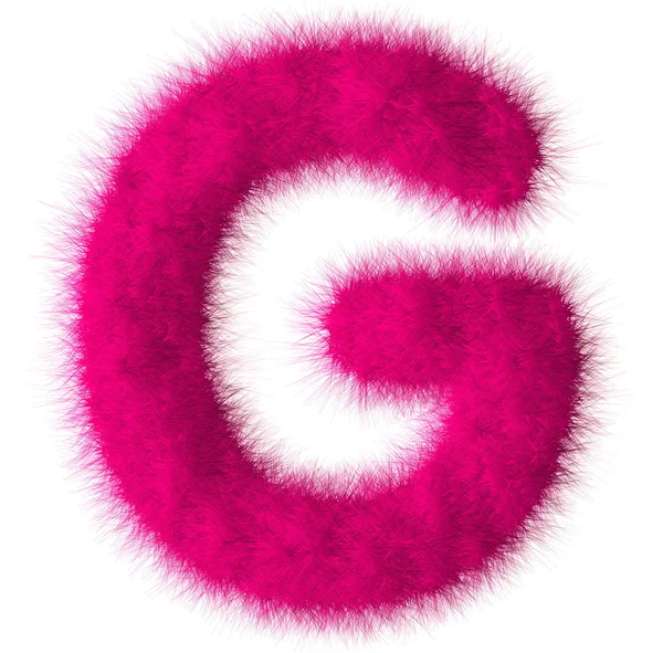 Буква G розового цвета на белом фоне — стоковое фото