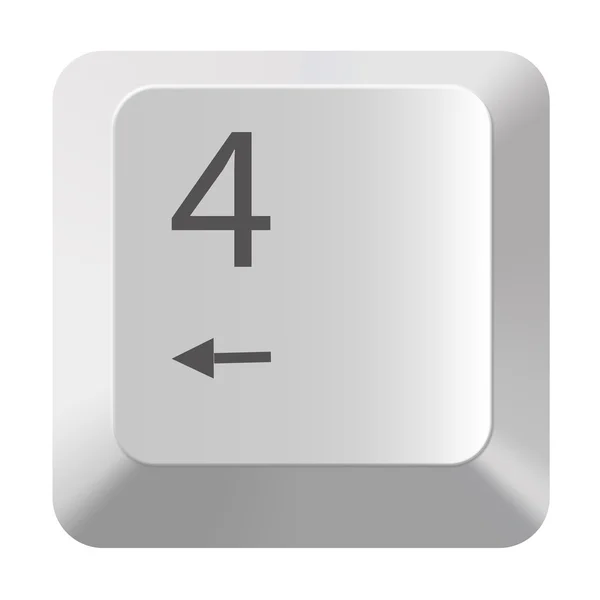 Pc number keypad 4 on white background — Stock Photo, Image