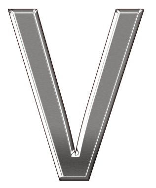 Beyaz arka plan üzerinde izole metal harfi 