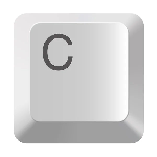 C blanco teclado de la computadora alfabeto sobre fondo blanco — Foto de Stock