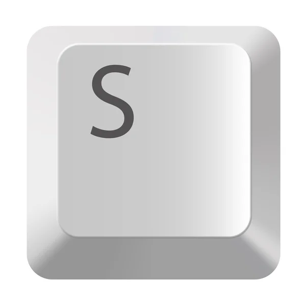 Алфавит S белых клавиш компьютера на белом фоне — стоковое фото