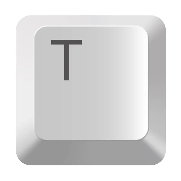 T λευκό υπολογιστή κλειδιά αλφάβητο σε άσπρο φόντο — Φωτογραφία Αρχείου