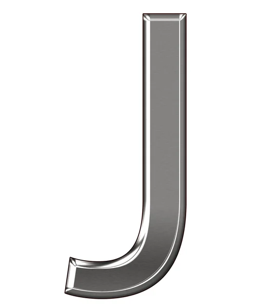 Metal Letter "J" chrome alphabet  isolated on white background — Stock Photo, Image