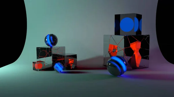 Aydınlatma ve Yansıtmalı Geometrik Rakamlar