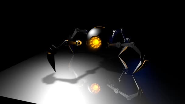 Kovový Pavoučí Robot — Stock video
