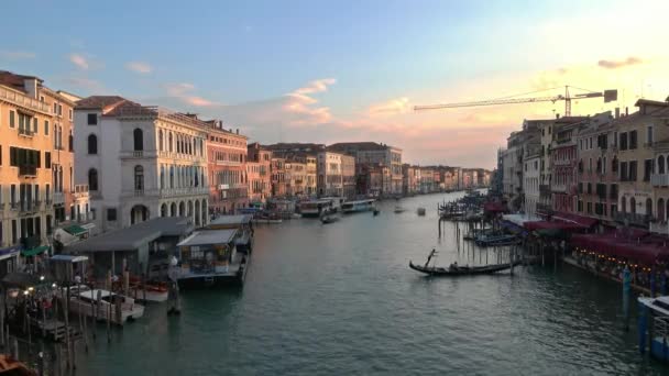 Веница Июля 2018 Года Таймелапс Большого Канала Венеции Италия Закате — стоковое видео