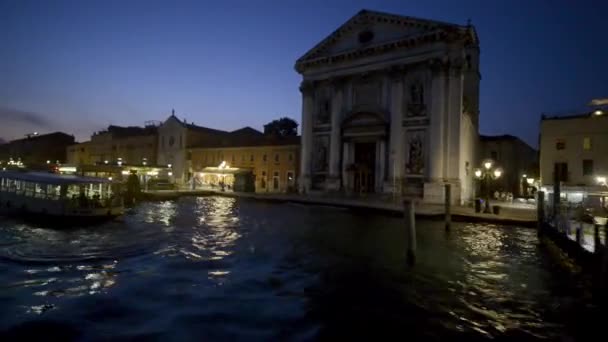 Venice Julho 2018 Saindo Veneza Itália Bordo Ferry Noite — Vídeo de Stock