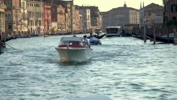 Venecia Julio 2018 Personas Que Llevan Selfies Bordo Una Lancha — Vídeos de Stock