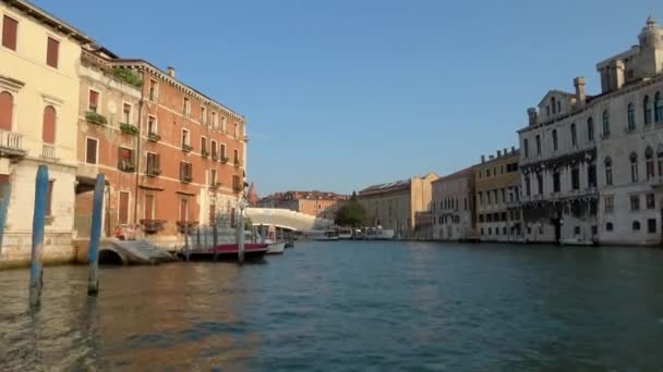 Venice Julho 2018 Revelando Ponte Dell Accademia Partir Barco Movimento — Vídeo de Stock