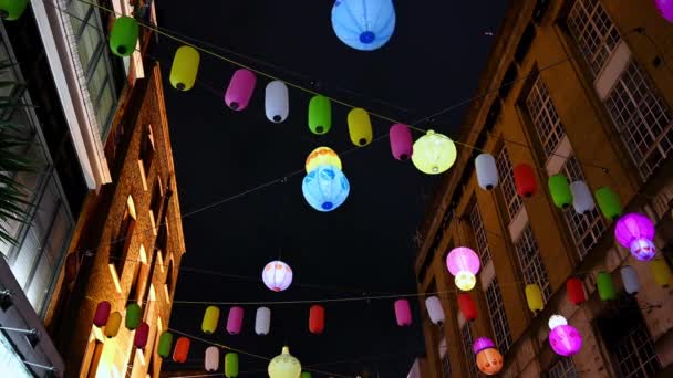 Londres Noviembre 2020 Linternas Colores Suspendidas Sobre China Town Londres — Vídeo de stock
