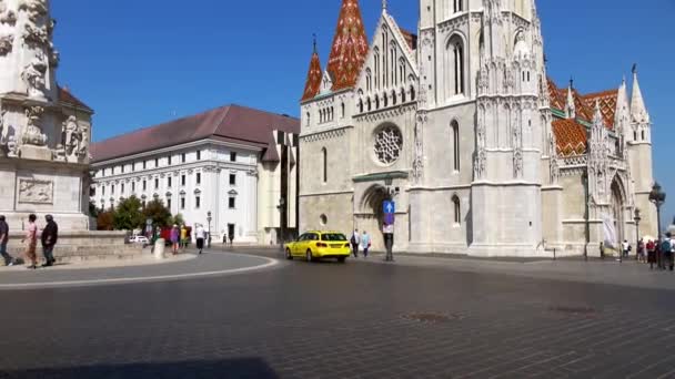 Budapest Elokuu 2018 Kallistaa Ampui Matthias Church Fisherman Bastion Budapest — kuvapankkivideo