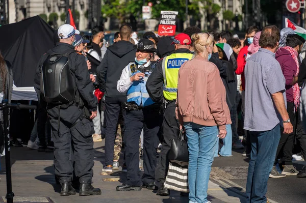 Londres Maio 2021 Policiais Britânicos Comício Protesto Pela Liberdade Para — Fotografia de Stock