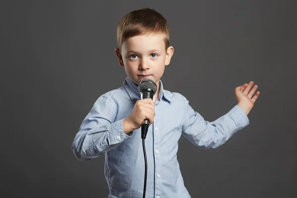 Little boy with microphone — Stock Photo, Image