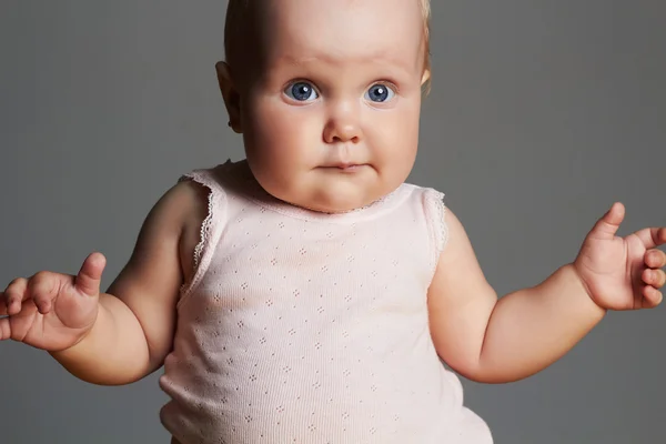 Funny baby girl. little child.newborn — Stock Photo, Image