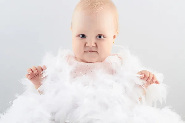 Funny baby flicka. lilla child.newborn — Stockfoto