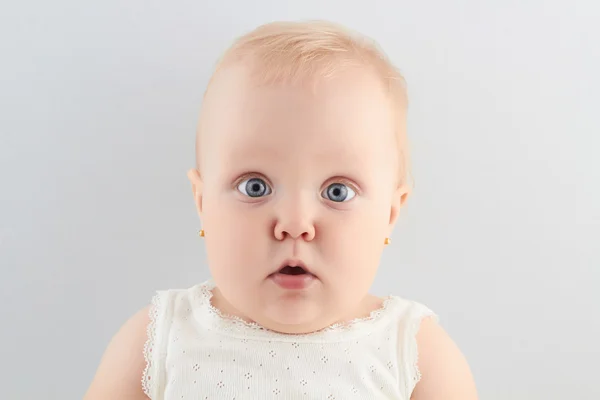 Funny baby girl. little child.newborn — Stock Photo, Image