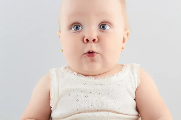 Funny baby girl. little child.newborn — Stock Photo, Image