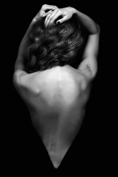 Silhouette Féminine Nue Femme Nue Filles Corps Dos — Photo