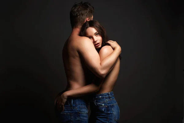 Mooi Mooi Stel Sexy Vrouw Knappe Man Jongen Meisje Samen — Stockfoto