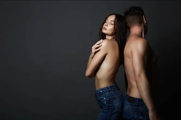 Mooi Mooi Stel Sexy Vrouw Knappe Man Jongen Meisje Samen — Stockfoto