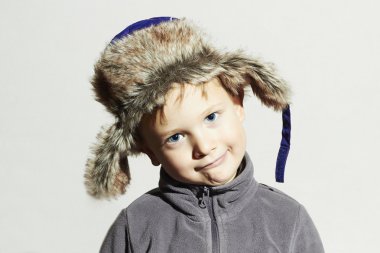 Kürk Hat.fashion rahat kış style.little boy.children emotion.hat kulak içinde komik çocuk flep