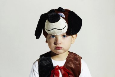 Karnaval köpek Costume.Kids.Masquerade.Unusual Uniform.Child.Halloween üzgün küçük çocuk