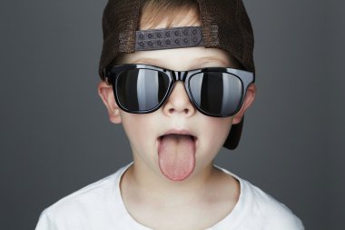Hip-Hop tarzı şapkalı komik küçük boy.child