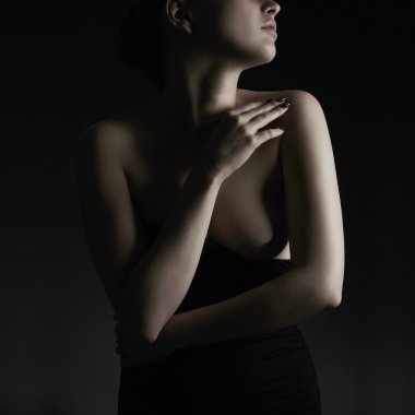 Üstsüz çıplak kadın. Güzel cinsel kız