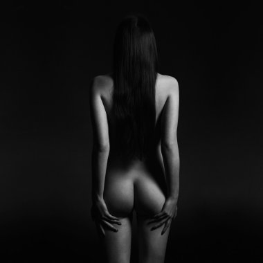 karanlık kadın çıplak silhouette.nude vücut kız