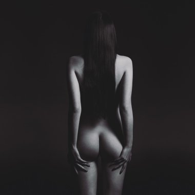 karanlık kadın çıplak silhouette.nude vücut kız